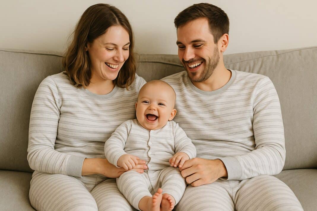 Kuschelzeit im Schlafanzug – echte Familienmomente auf dem Sofa