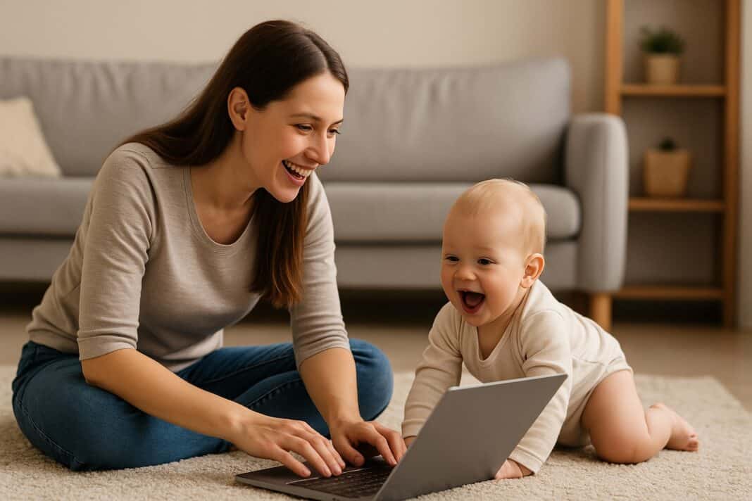 Kleines Kind, große Neugier: Die erste Homeoffice-Schicht mit Baby-Unterstützung