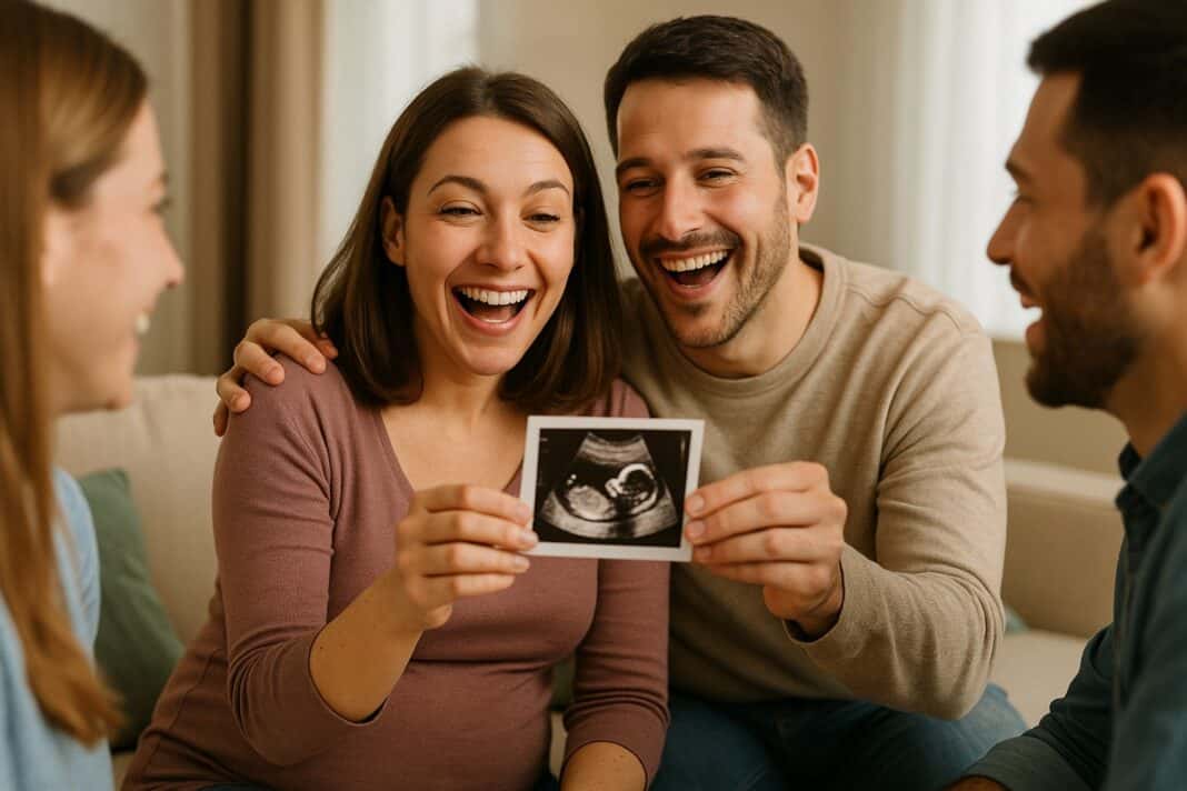 Geteilte Freude: Der Moment, in dem wir unser Ultraschallbild zeigen