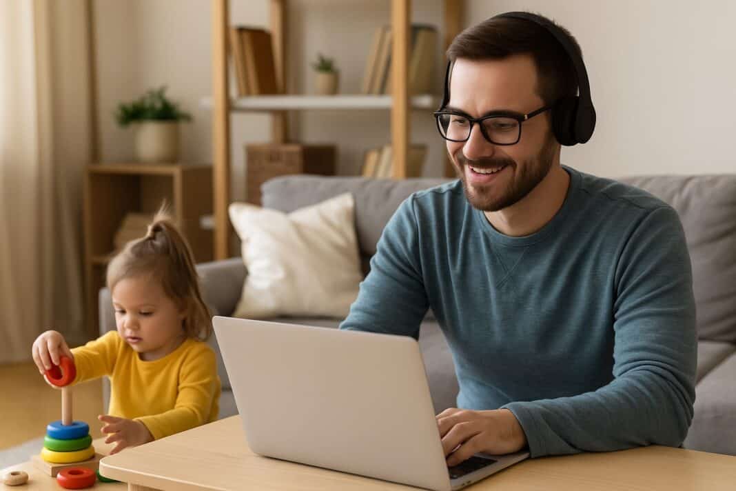 Lernen im Alltag: Papa nutzt die Elternzeit für neue Skills – mitten im Familienchaos
