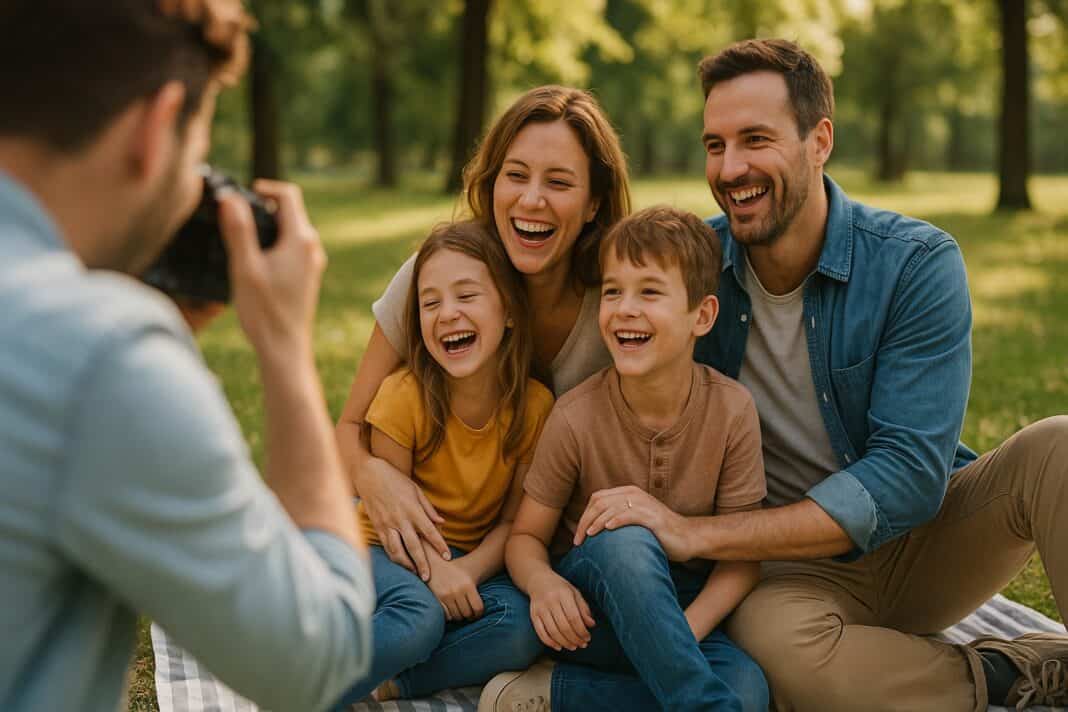 Eingefangenes Glück: Ein Moment Familie unter freiem Himmel